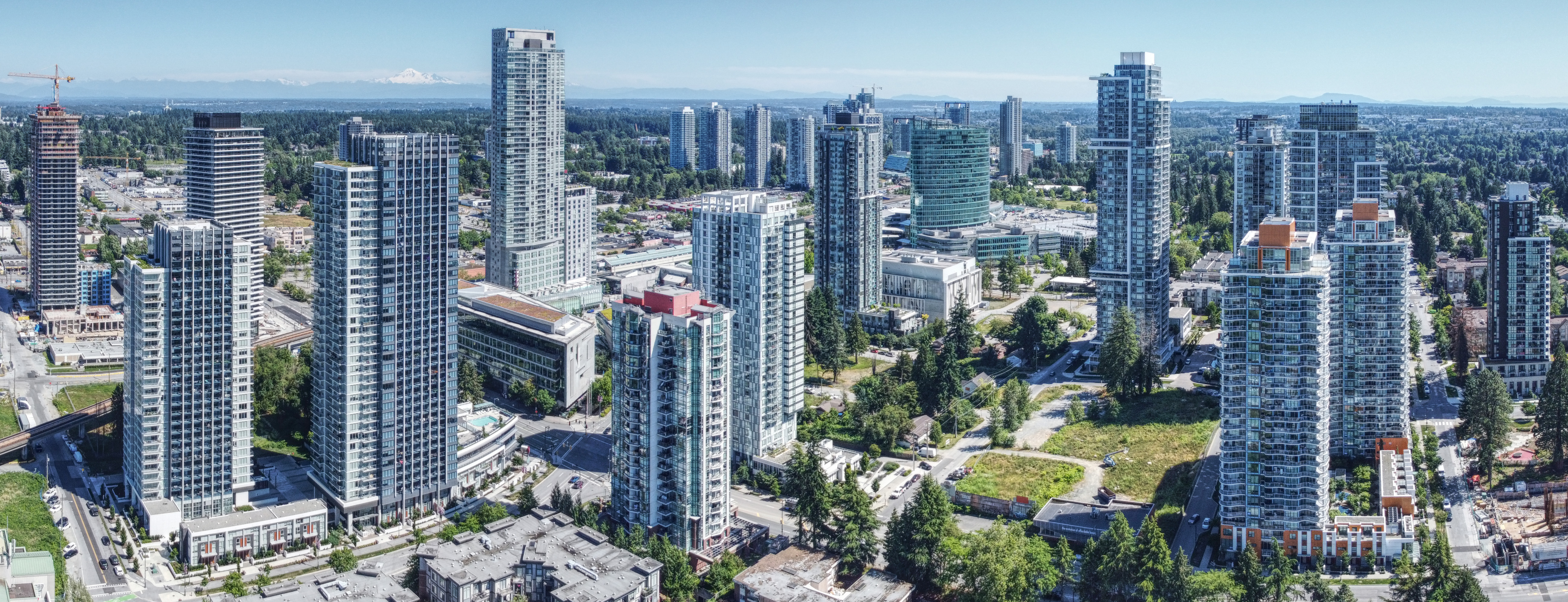 Surrey City Centre skyline and new high-rise communities